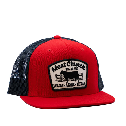 tejas-bbq-patch-hat-red-black-k1 RedMCwCowFlatBill.jpg